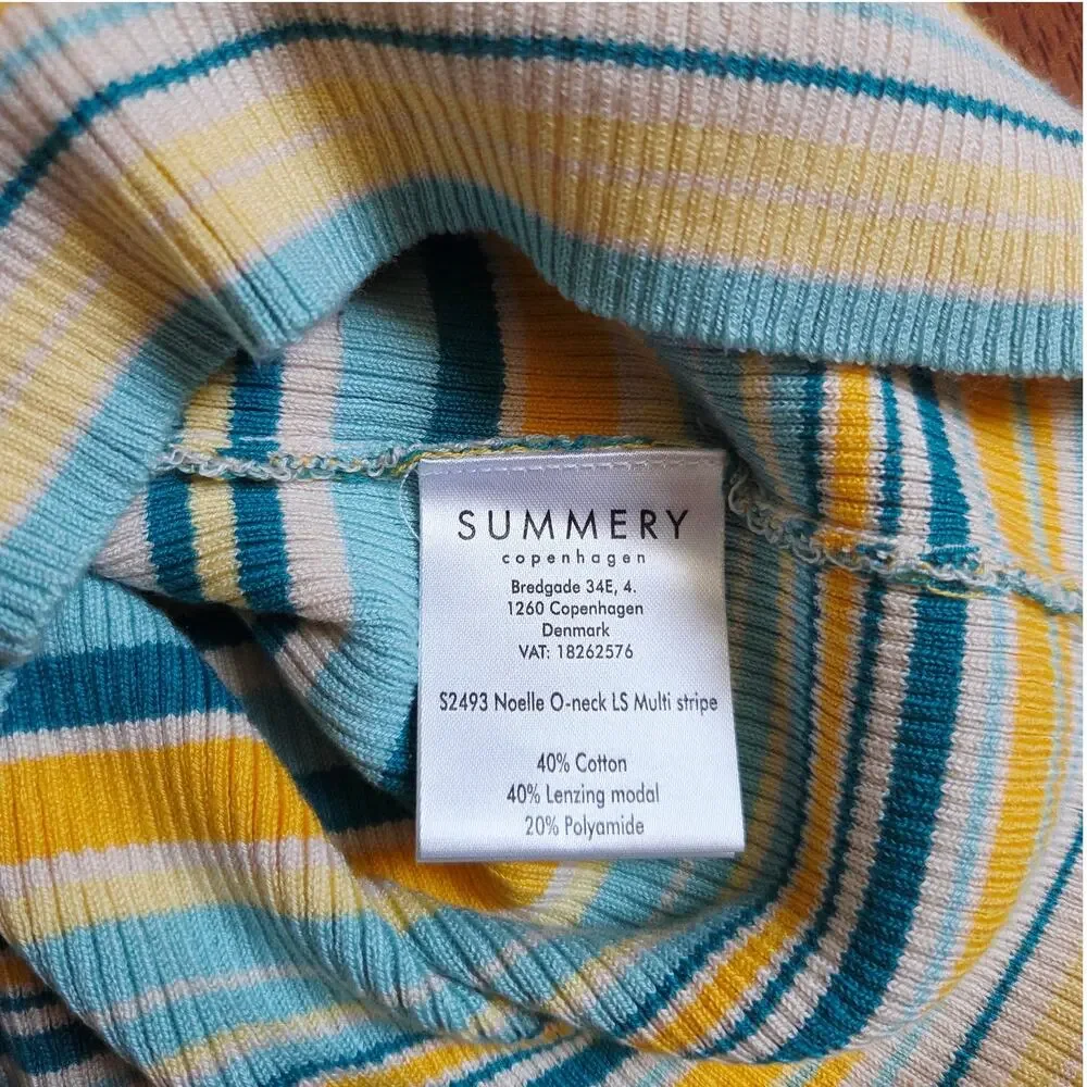 SUMMERY Copenhagen Noelle Ribbed Knit Stripe Top & Pants Set XS NWT